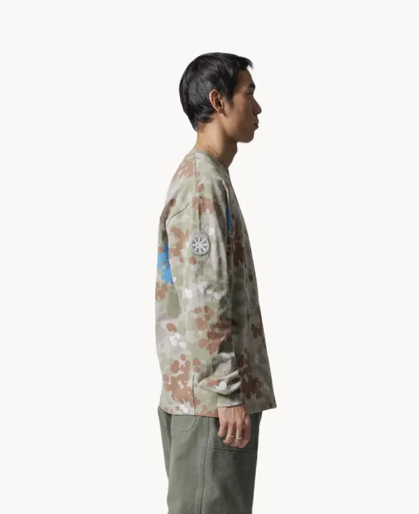 ECSTATIC RESEARCH Camo LS T-shirt – Beige
