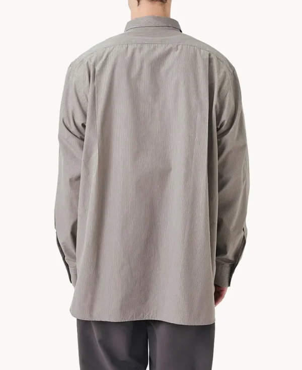 NANAMICA Regular Collar Striped Wind Shirt Gray