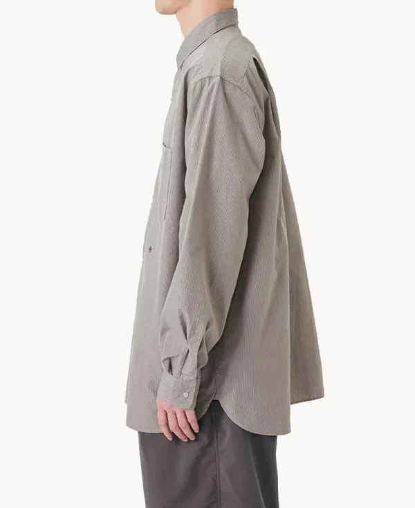 NANAMICA Regular Collar Striped Wind Shirt Gray