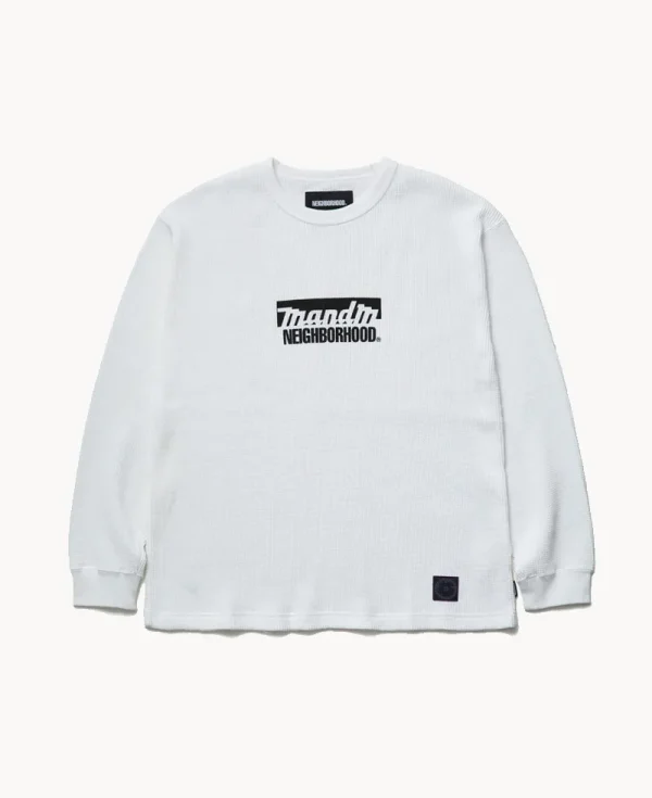 NEIGHBORHOOD NH x M&M. Waffle LS Crewneck – White