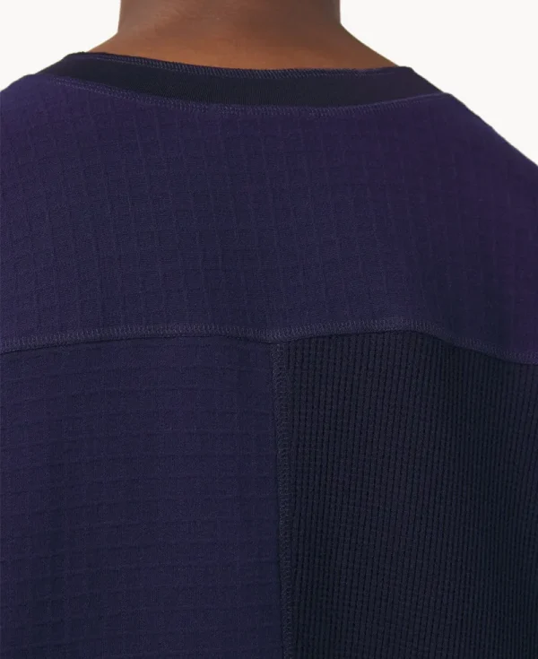NICHOLAS DALEY Two Pocket Henley – Midnight Combo Waffle Jersey