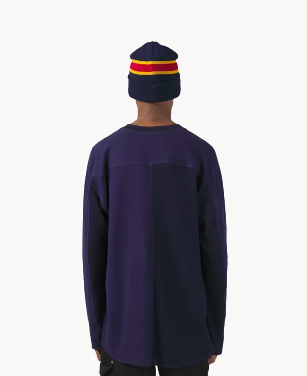NICHOLAS DALEY Two Pocket Henley – Midnight Combo Waffle Jersey