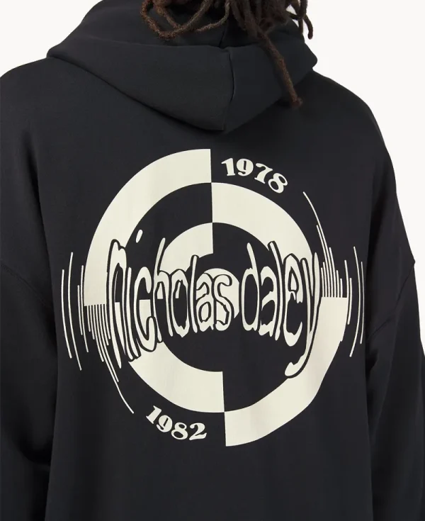 NICHOLAS DALEY Waffle Lined Riot Hoodie – Black 10oz Sweat