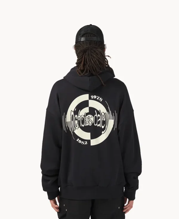 NICHOLAS DALEY Waffle Lined Riot Hoodie – Black 10oz Sweat