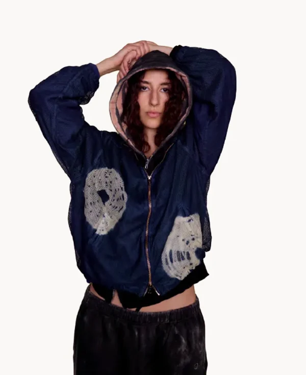 NOMARHYTHM TEXTILE Hand Dye “Shibori” Mesh Blouson – Navy