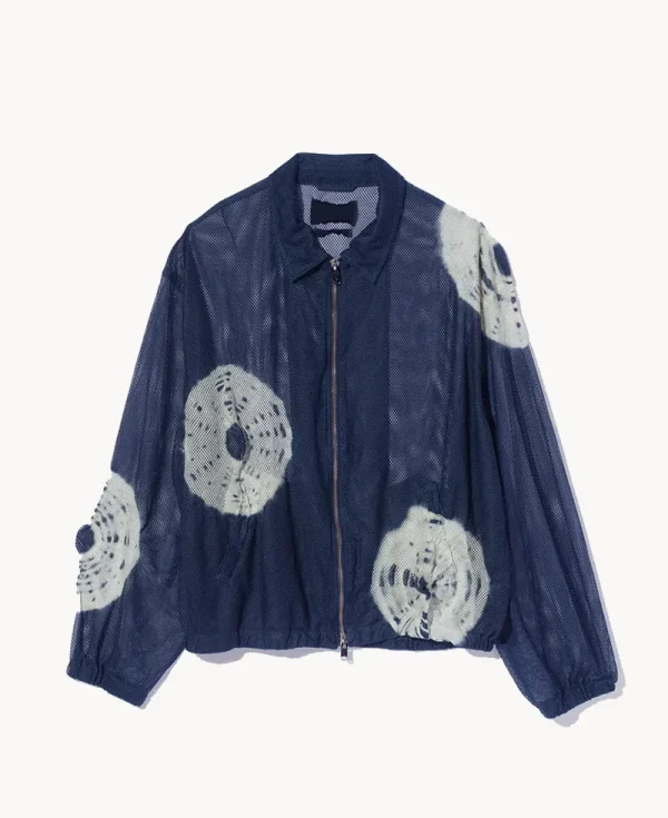 NOMARHYTHM TEXTILE Hand Dye “Shibori” Mesh Blouson – Navy