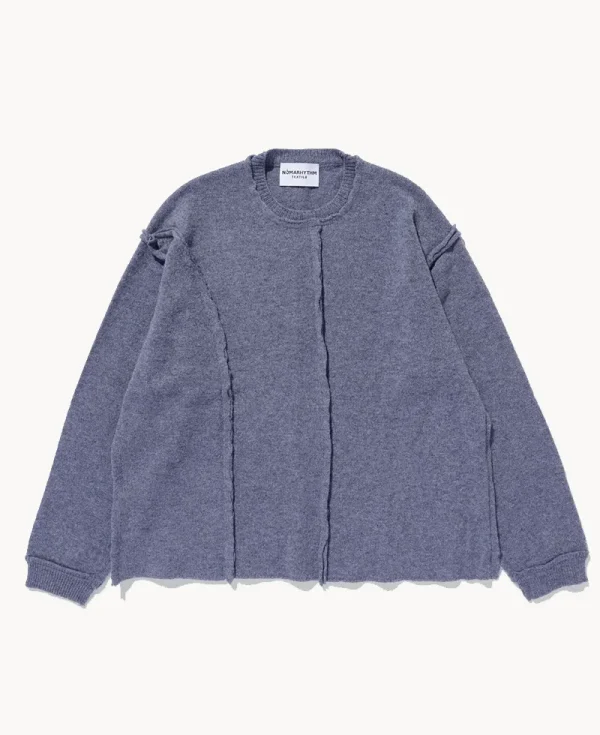 NOMARHYTHM TEXTILE Patchwork Cut-off Sweater – Gray