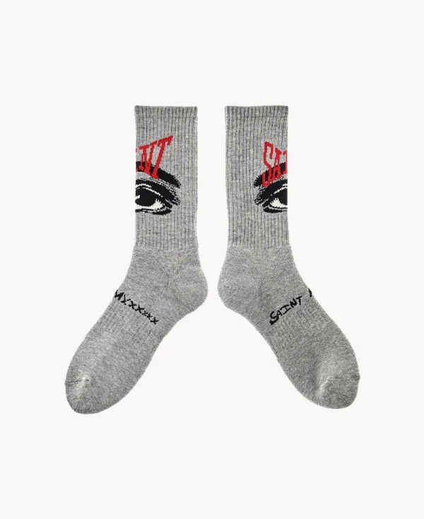 SAINT Mxxxxxx Eye Socks – Gray