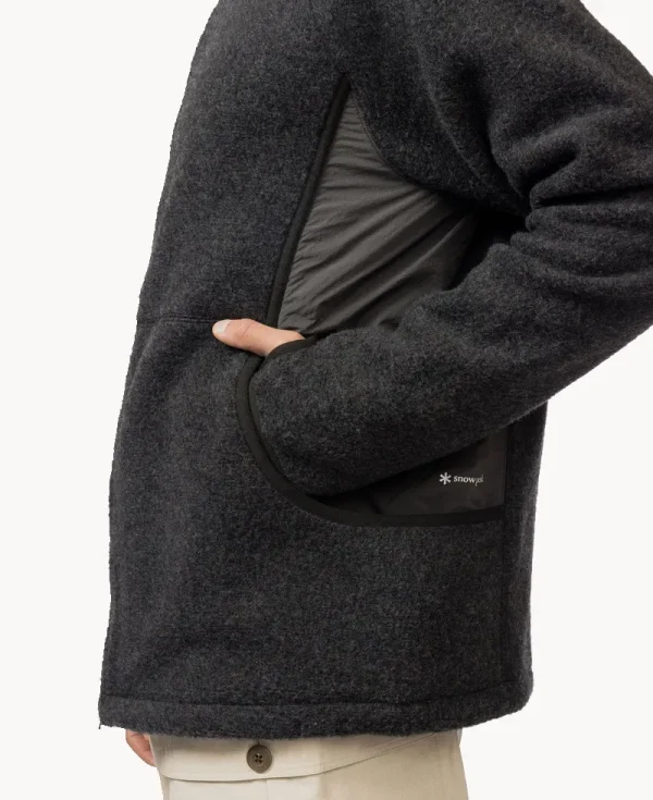 SNOW PEAK Calamai Wool Fleece Jacket - Charcoal