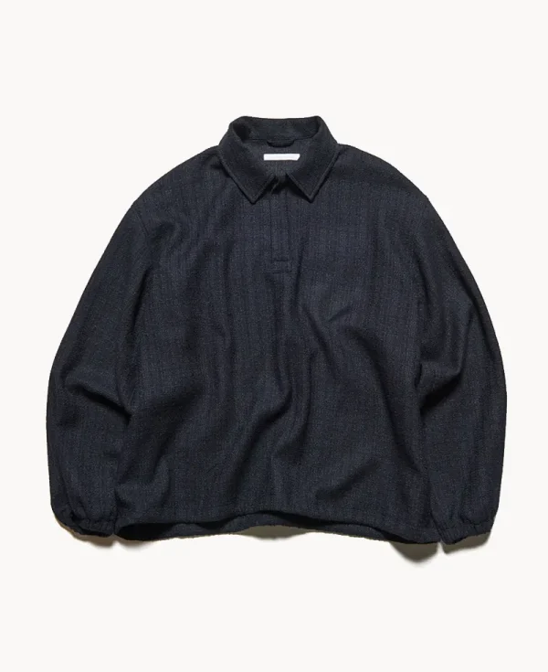 SOPHNET Fancy Tweed Polo Shirt – Black Navy