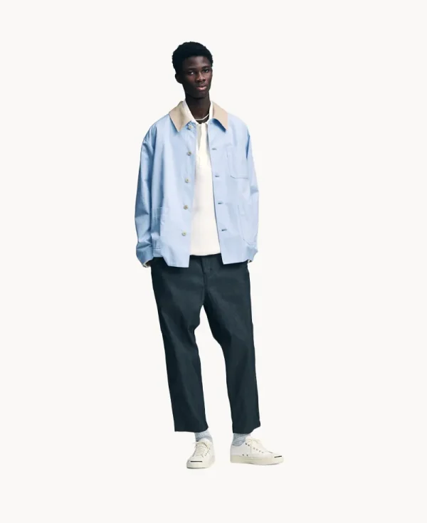 SOPHNET Leather Collar Coverall – Light Blue