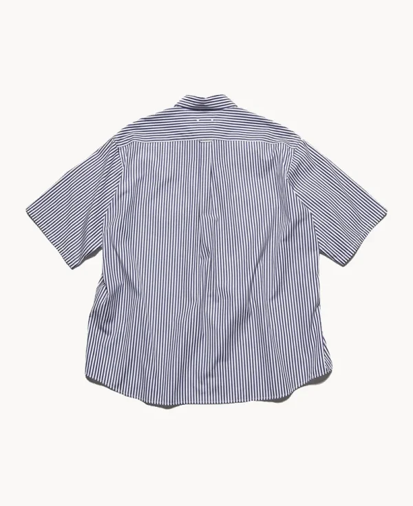 SOPHNET Suvin Giza Relax-Fit Shirt – Navy Stripe