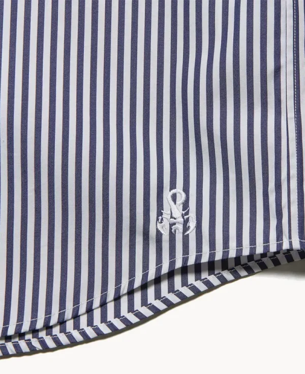 SOPHNET Suvin Giza Relax-Fit Shirt – Navy Stripe