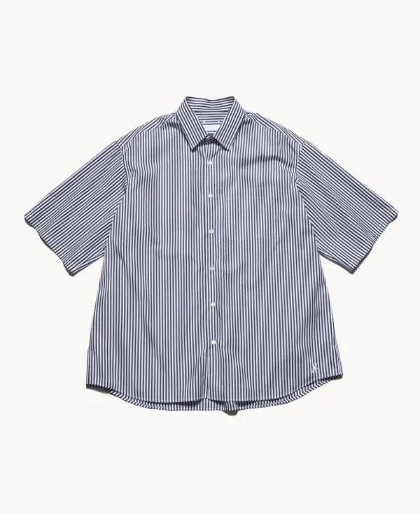 SOPHNET Suvin Giza Relax-Fit Shirt – Navy Stripe