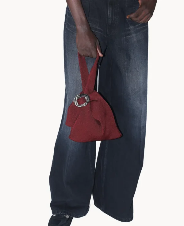 TOGA Concho Knit Bag – Dark Red