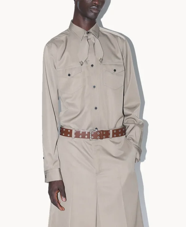 TOGA Twill Ribbon Shirt – Black